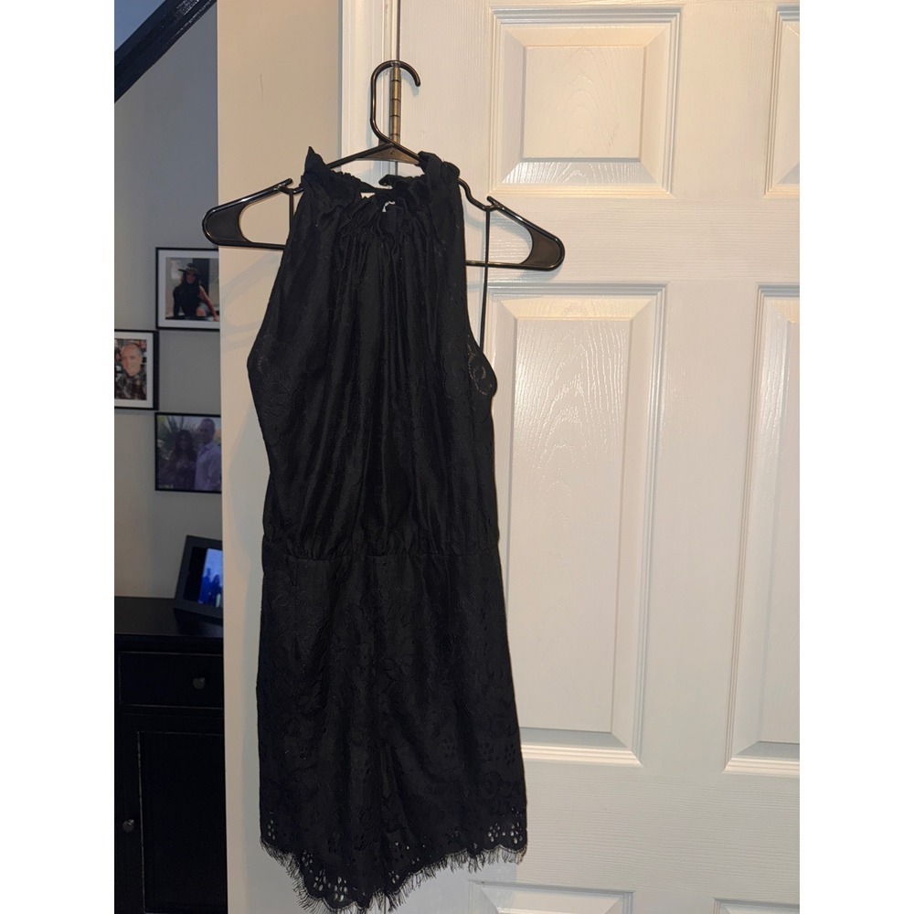 LOVER the Label Black Lace Romper Halter Neck Tie‎ Sleeveless Size 14/10 - Picture 2 of 16